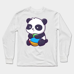 Cute panda playing ball Long Sleeve T-Shirt